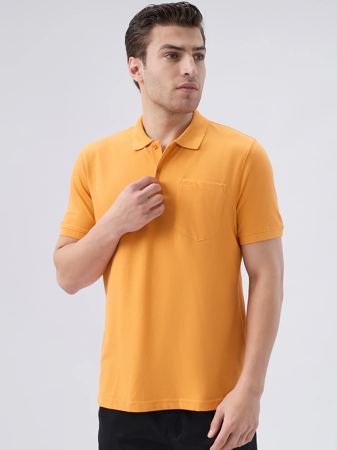 Park Avenue Men Orange Cotton Blend T-Shirt