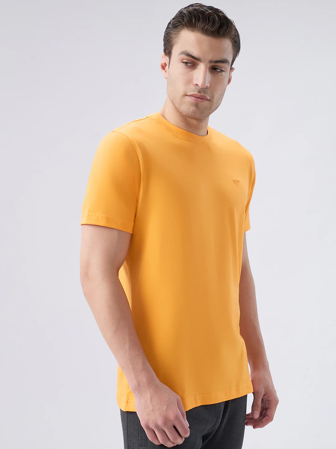 Park Avenue Men Orange Cotton T-Shirt - Image 2