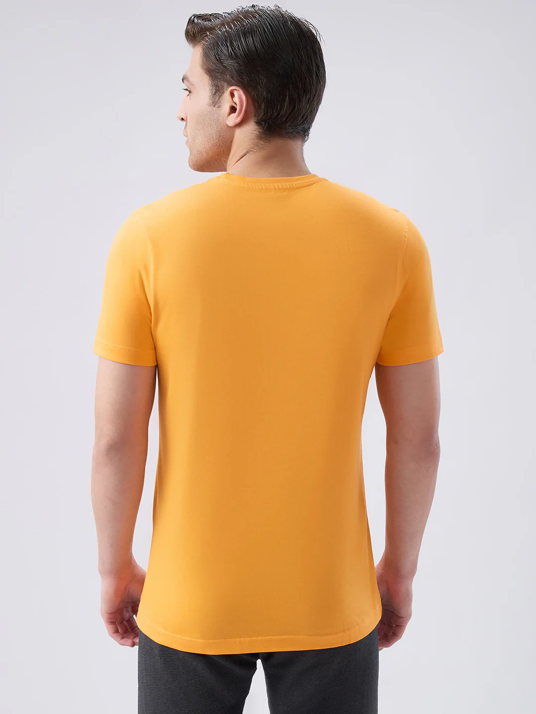 Park Avenue Men Orange Cotton T-Shirt - Image 4