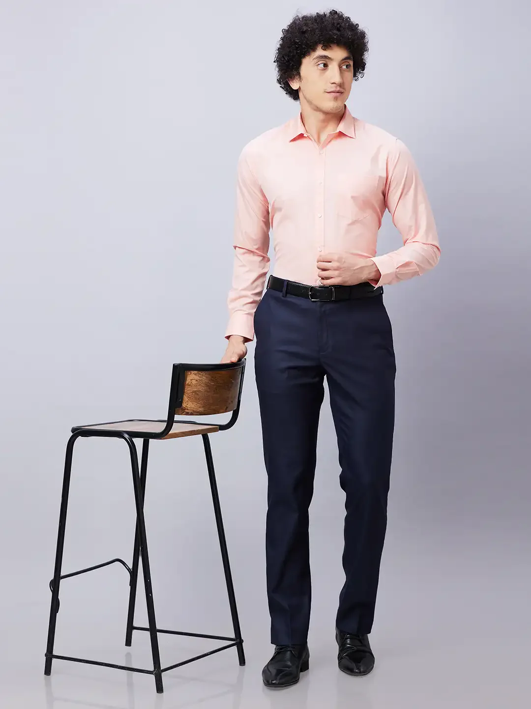 Park Avenue Men Orange Slim Fit Fil-A-Fil Formal Shirt - Image 6