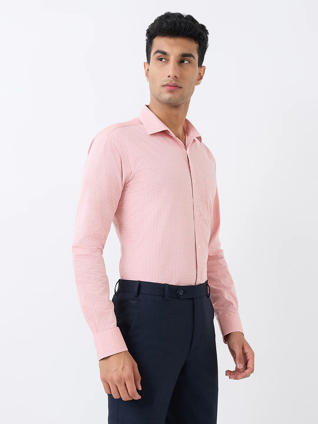 Park Avenue Men Orange Slim Fit Cotton Blend Shirt - Image 3
