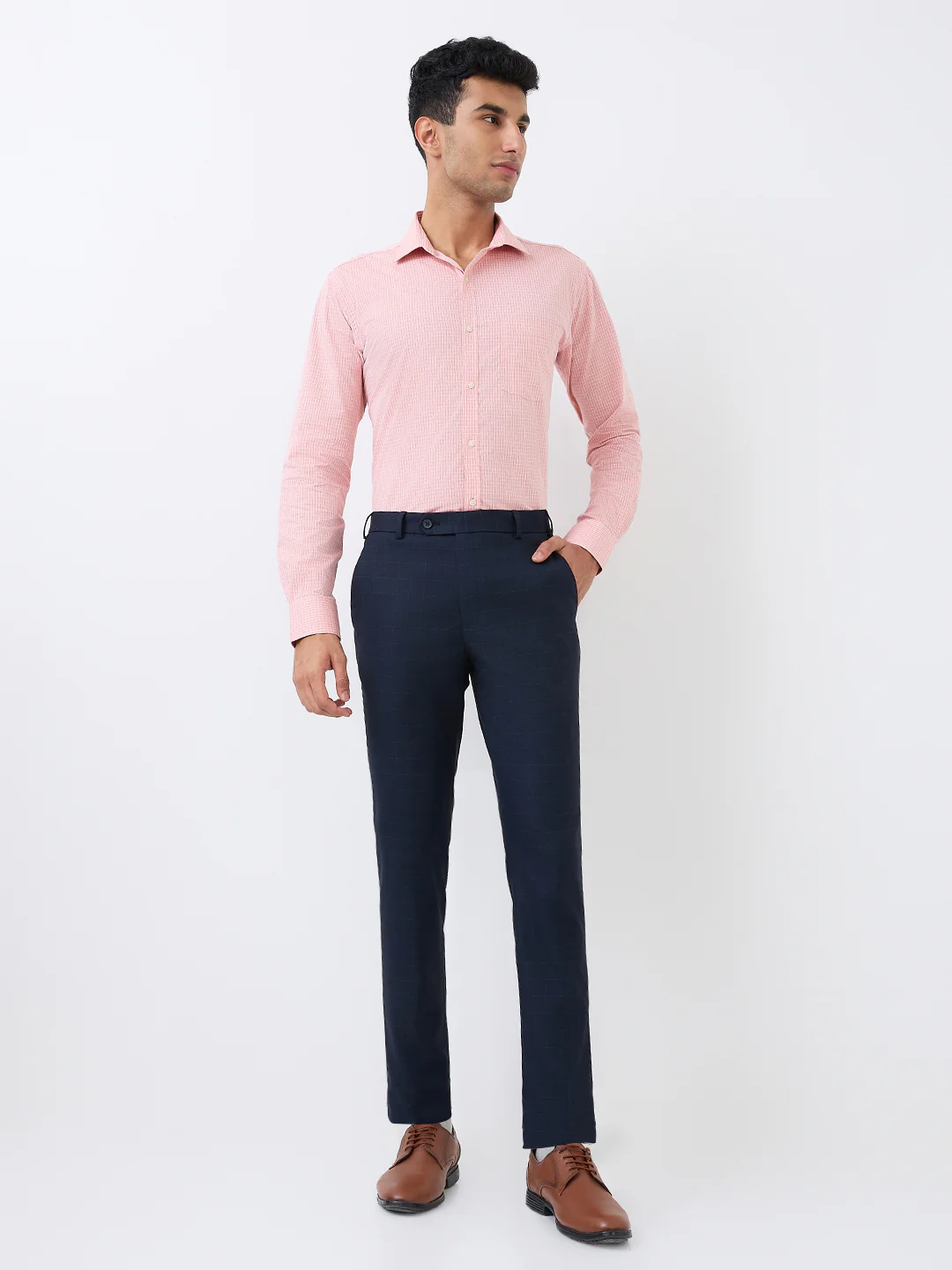 Park Avenue Men Orange Slim Fit Cotton Blend Shirt - Image 5
