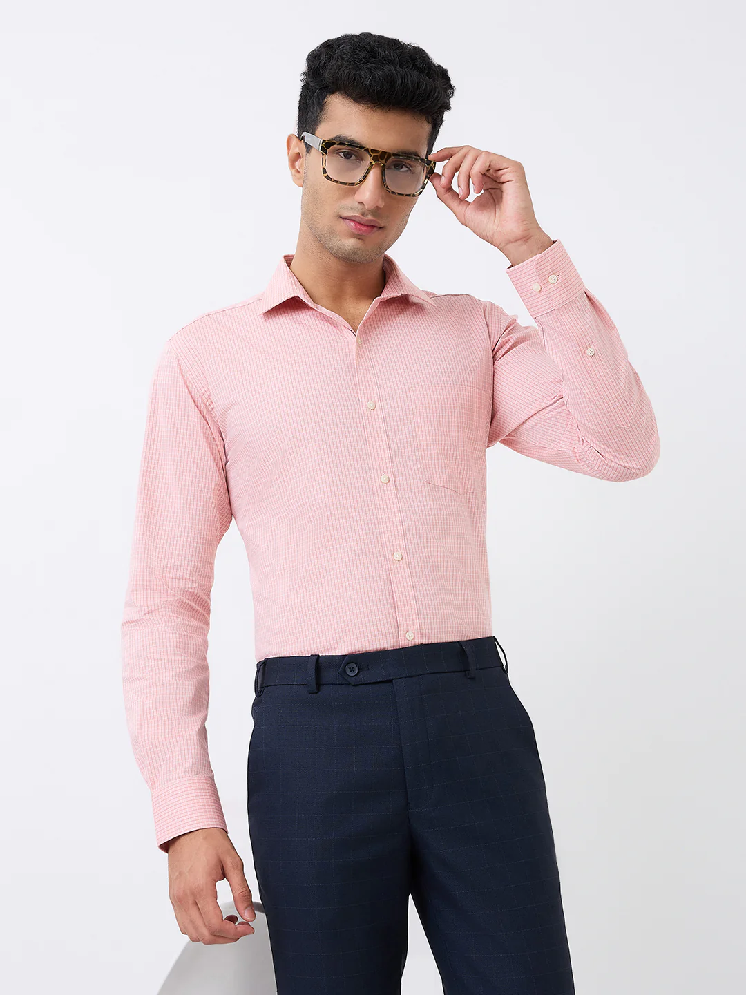 Park Avenue Men Orange Slim Fit Cotton Blend Shirt - Image 6