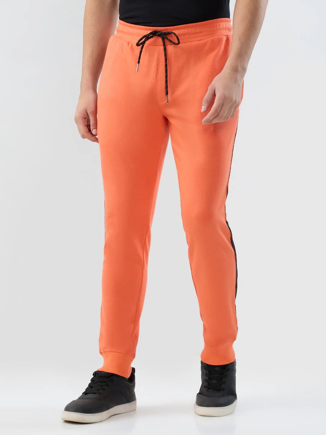 Park Avenue Men Orange Solid Slim Fit Cotton Blend Bottom Lowers