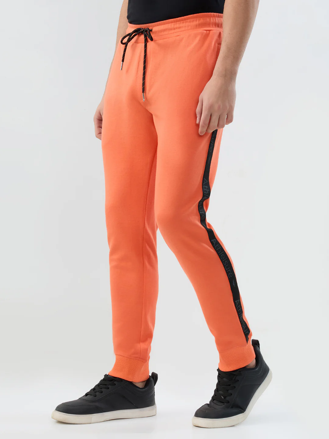Park Avenue Men Orange Solid Slim Fit Cotton Blend Bottom Lowers - Image 3