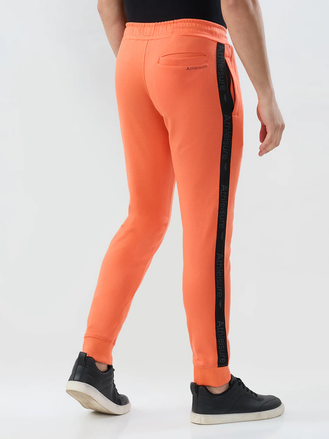 Park Avenue Men Orange Solid Slim Fit Cotton Blend Bottom Lowers - Image 4