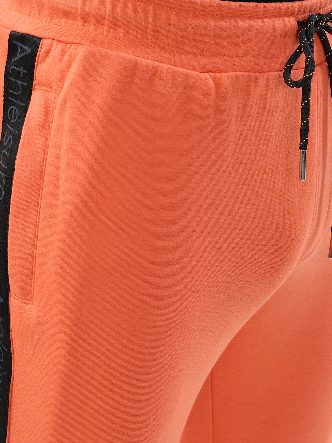 Park Avenue Men Orange Solid Slim Fit Cotton Blend Bottom Lowers - Image 6