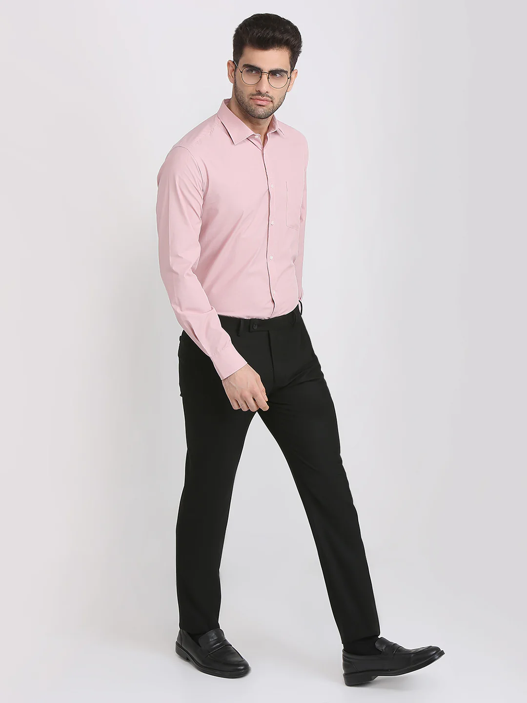 Park Avenue Men Orange Structure Slim Fit Cotton Blend Formal Shirt - Image 5