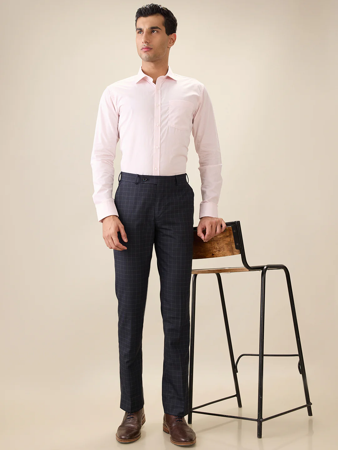 Park Avenue Men Pink Dobby Slim Fit Cotton Formal Shirt - Image 7