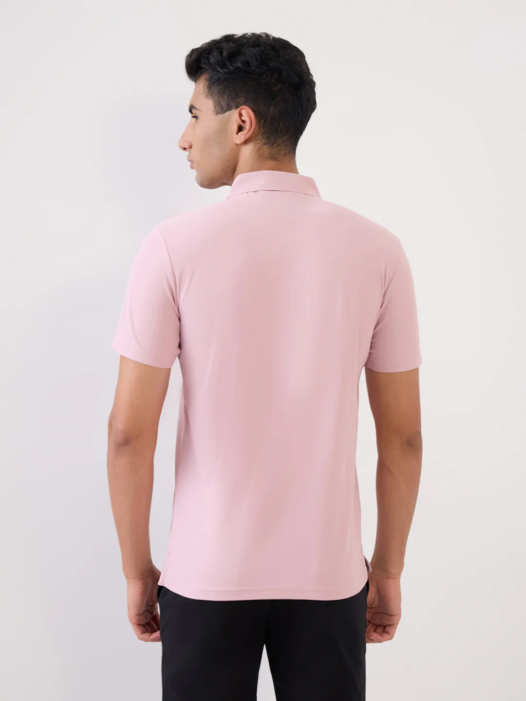 Park Avenue Men Pink Solid Slim Fit Cotton Blend T-Shirt - Image 4