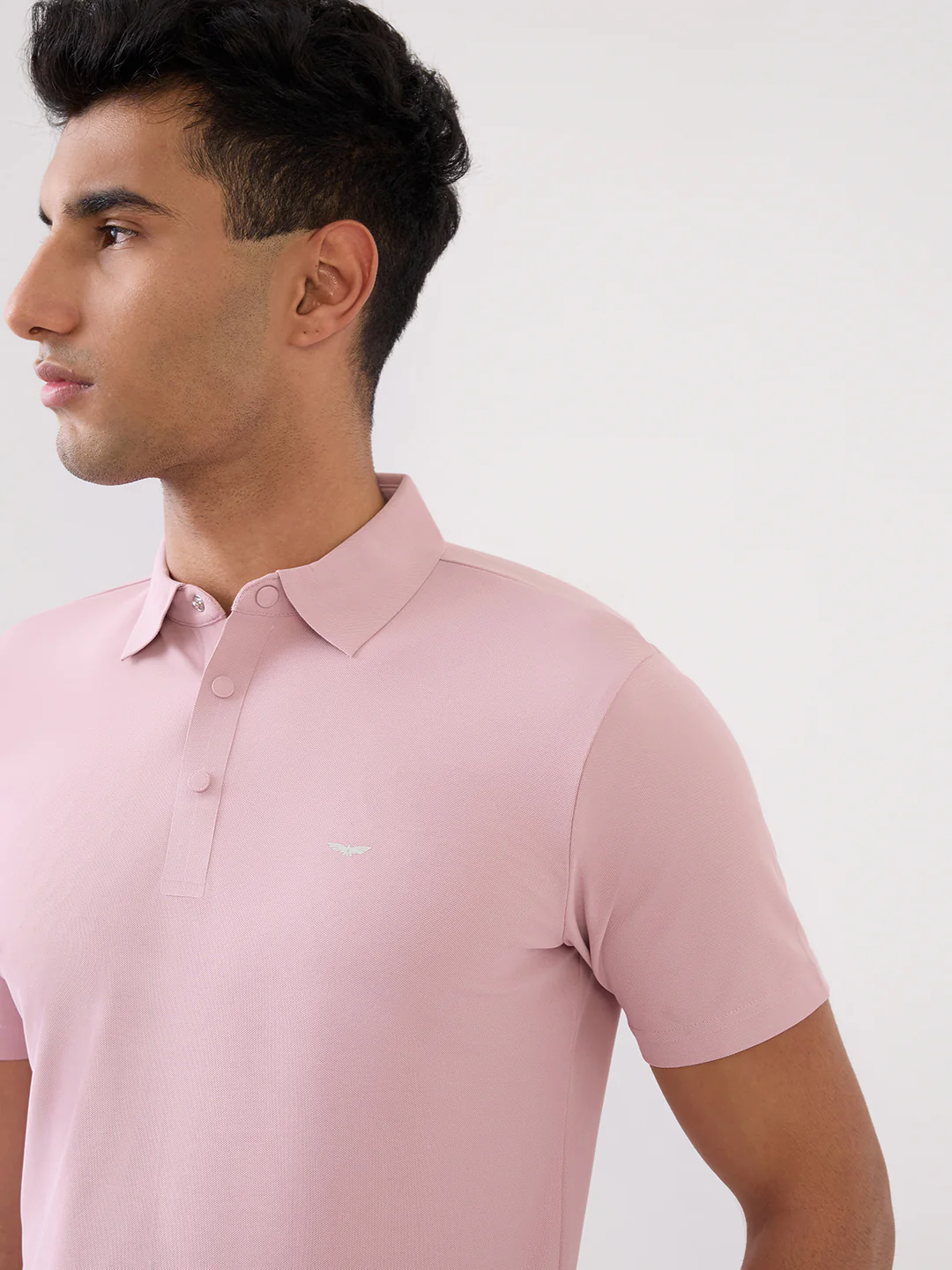 Park Avenue Men Pink Solid Slim Fit Cotton Blend T-Shirt - Image 7