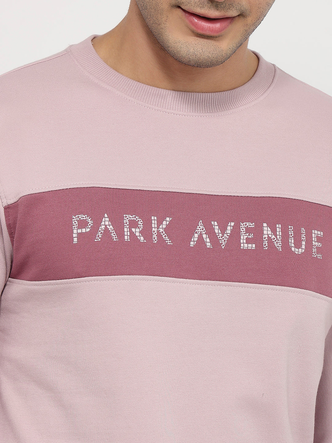 Park Avenue Men Purple Cut & Sew Slim Fit Cotton Blend Sweatshirt - Image 6