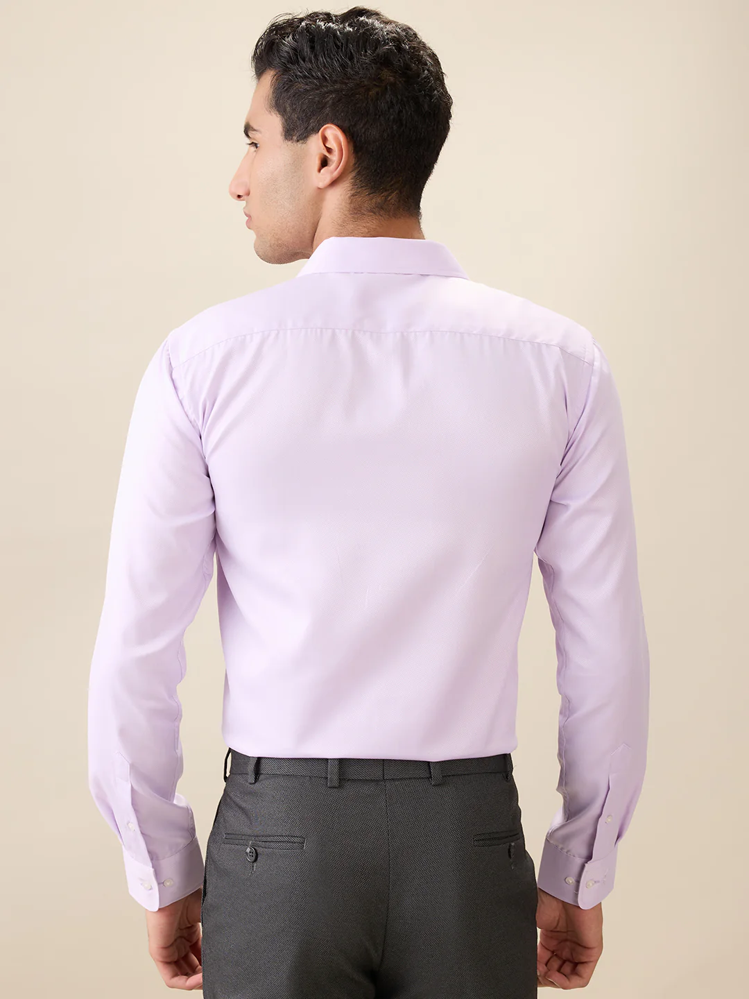 Park Avenue Men Purple Herringbone Slim Fit Cotton Blend Formal Shirt - Image 4