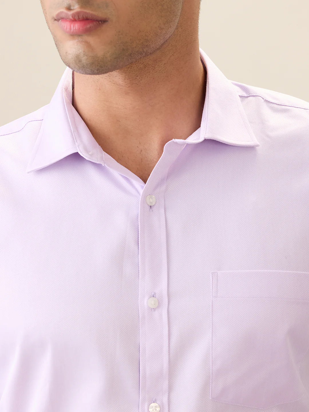 Park Avenue Men Purple Herringbone Slim Fit Cotton Blend Formal Shirt - Image 6