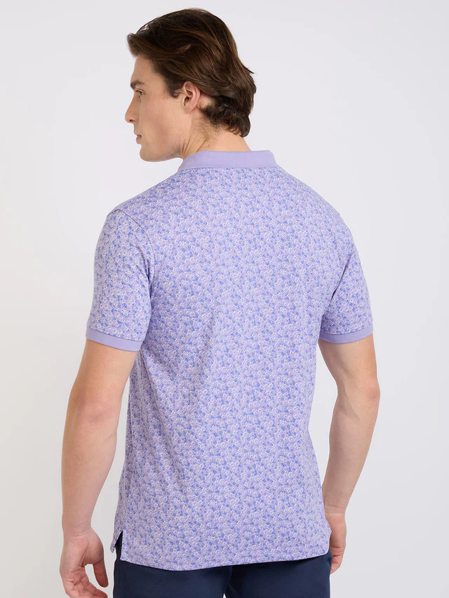 Park Avenue Men Purple Print Slim Fit Cotton Blend T-Shirt - Image 4