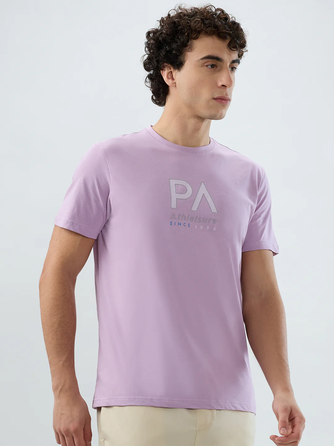 Park Avenue Men Purple Print Slim Fit Cotton Blend T-shirt - Image 2
