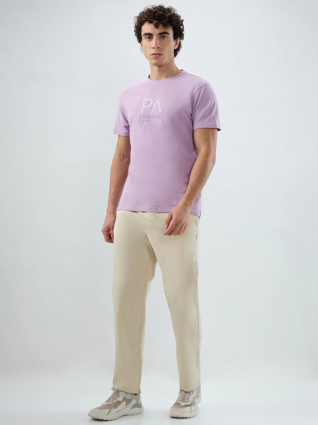 Park Avenue Men Purple Print Slim Fit Cotton Blend T-shirt - Image 5