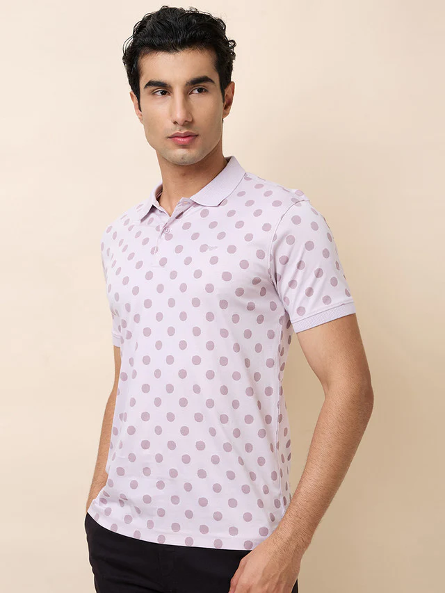 Park Avenue Men Purple Printed Slim Fit Cotton T-Shirt - Image 4