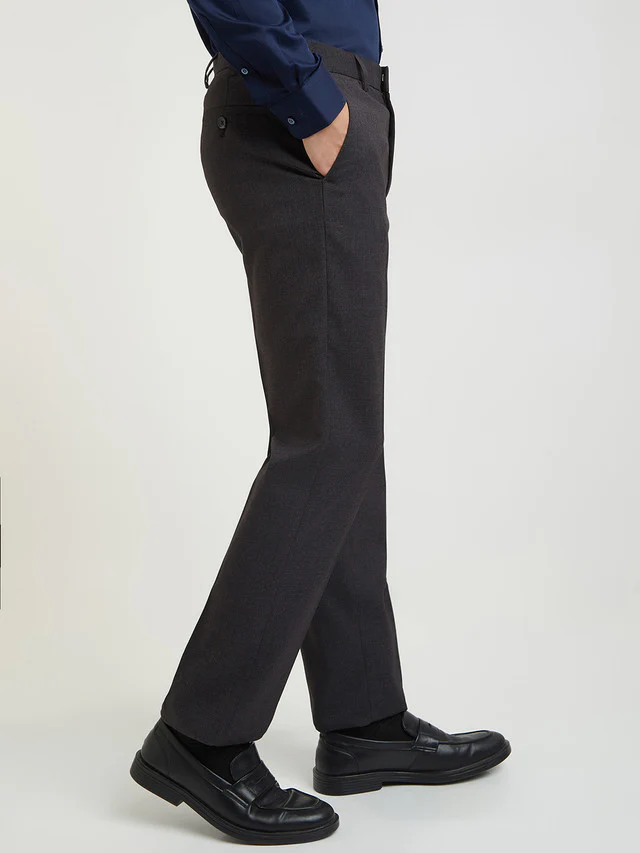 Park Avenue Men Purple Solid Regular Fit Polyester Blend Trouser - Image 2