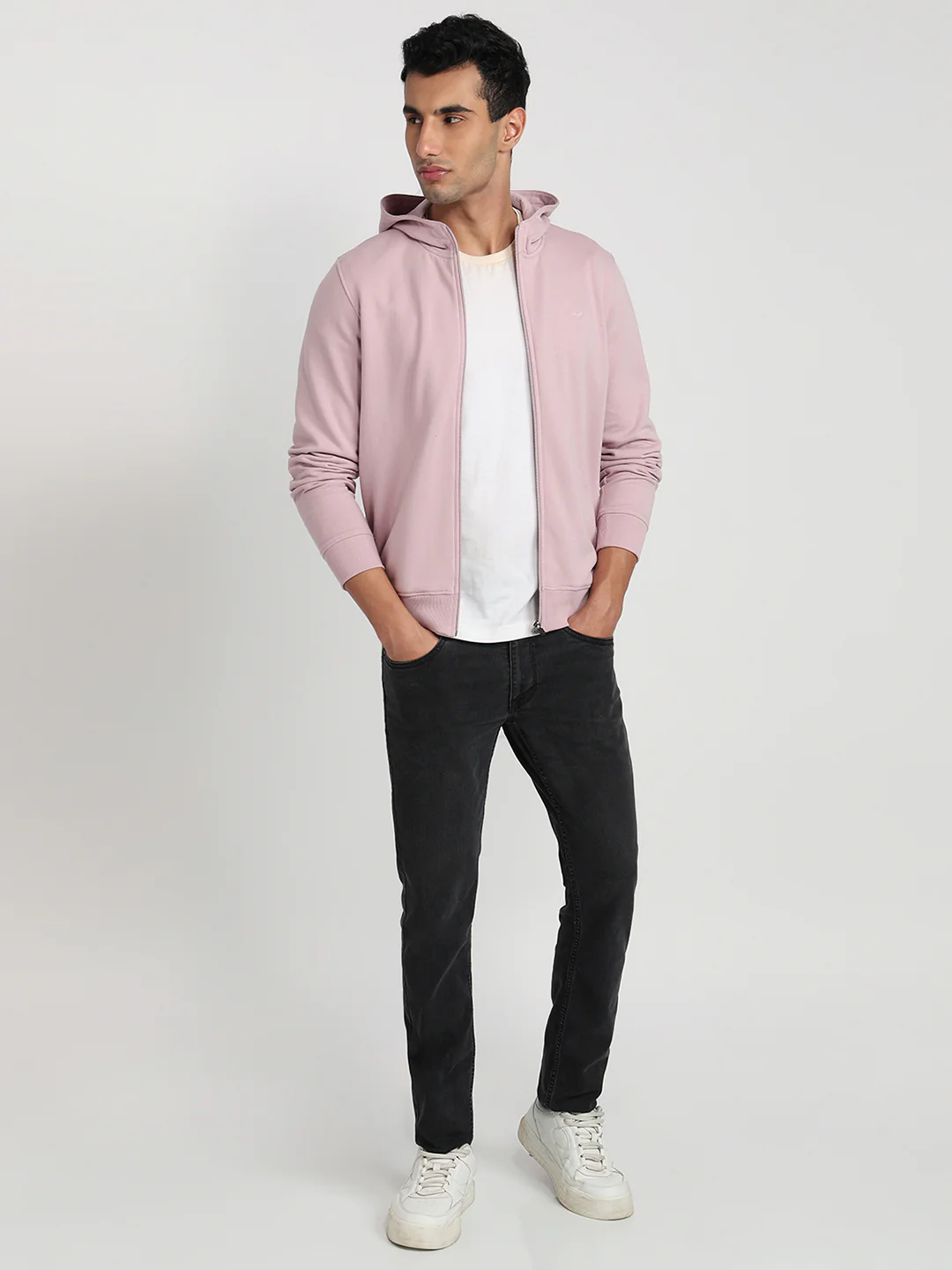 Park Avenue Men Purple Solid Slim Fit Cotton Blend Sweatshirt - Image 5