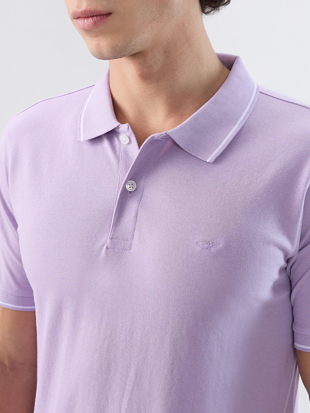 Park Avenue Men Purple Solid Slim Fit Cotton Blend T-shirt - Image 7