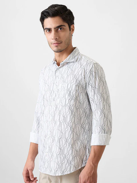 Park Avenue Men Purple Solid Slim Fit Cotton Shirt - Image 3