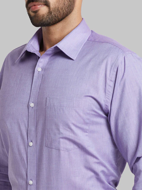 Park Avenue Men Purple Slim Fit Solid Formal Shirt - Image 7