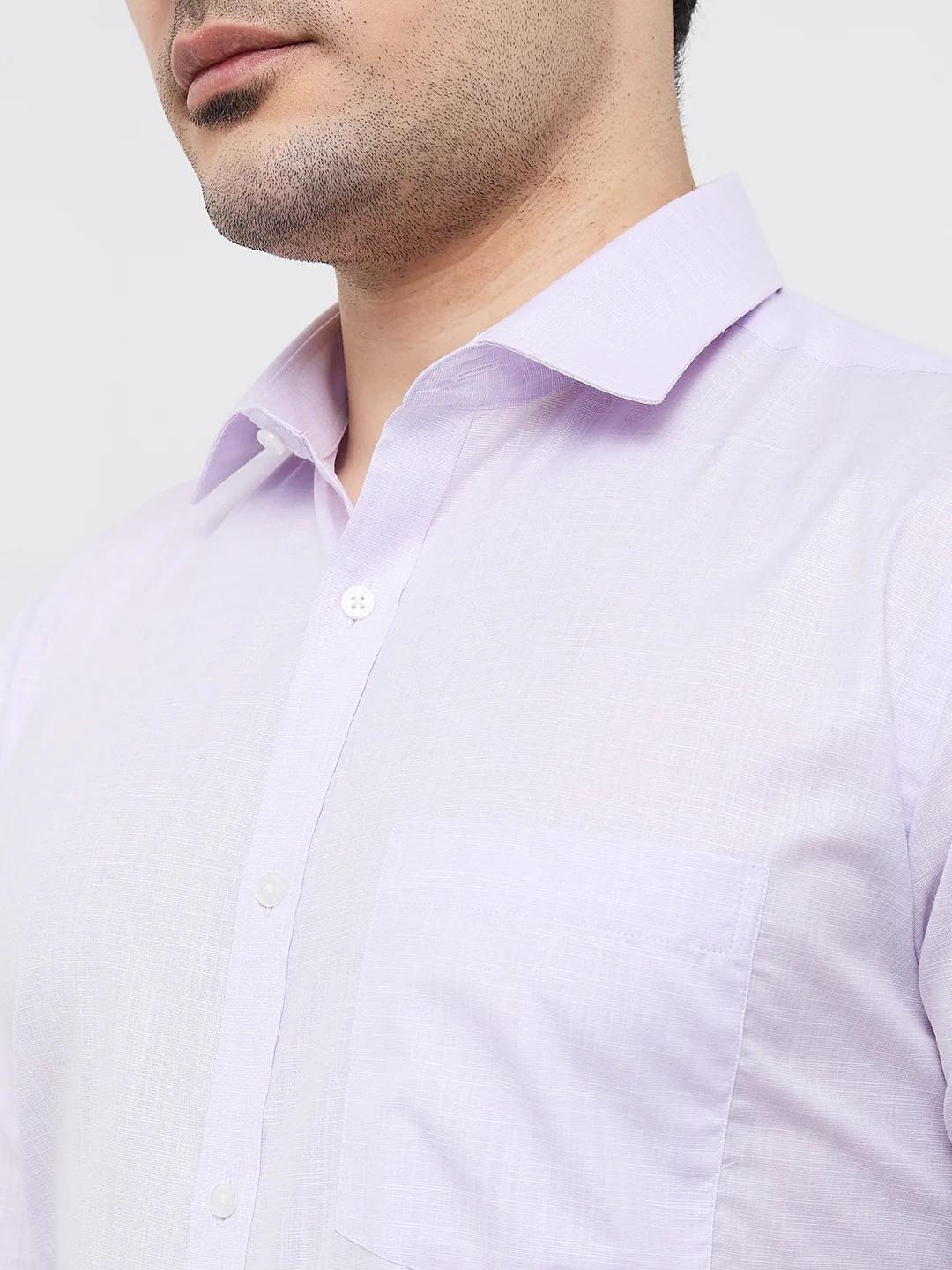 Park Avenue Men Purple Solid Slim Fit Polyester Blend Shirt - Image 6