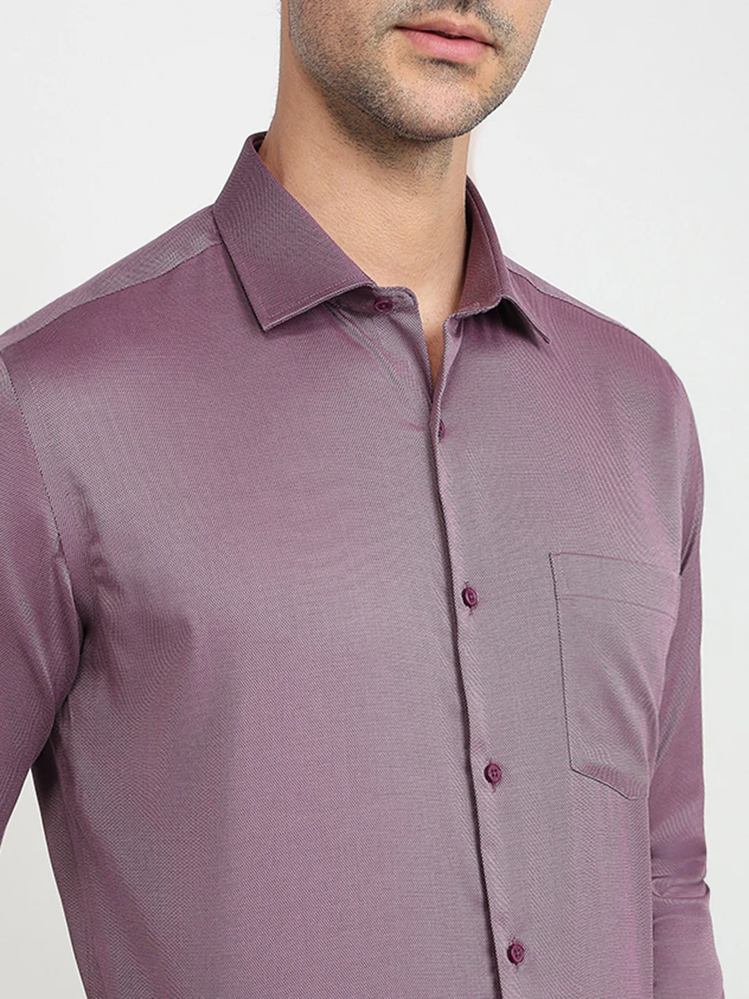 Park Avenue Men Purple Structure Regular Fit Cotton Blend Full Sleeve Ainsley Collar Formal Shirt - Image 6