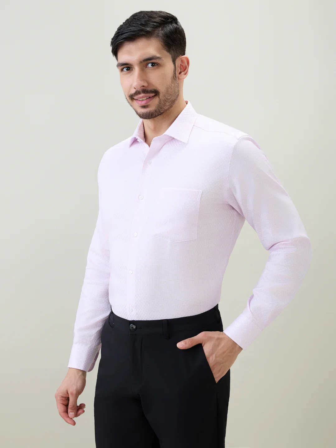 Park Avenue Men Purple Structure Regular Fit Cotton Formal Shirt - Image 2