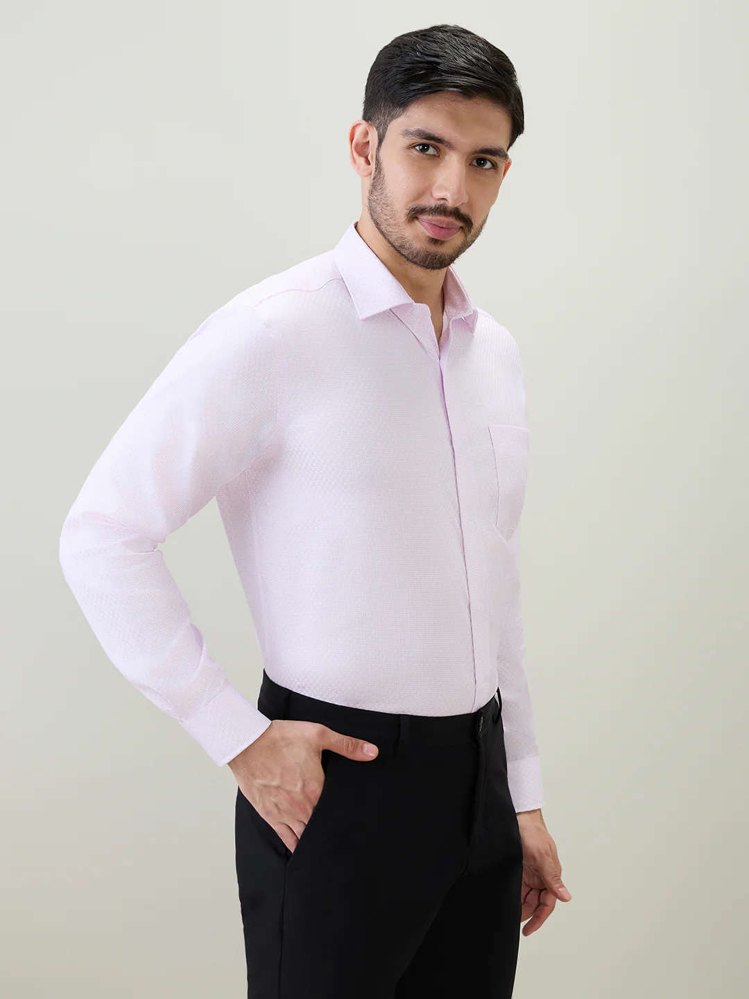 Park Avenue Men Purple Structure Regular Fit Cotton Formal Shirt - Image 3