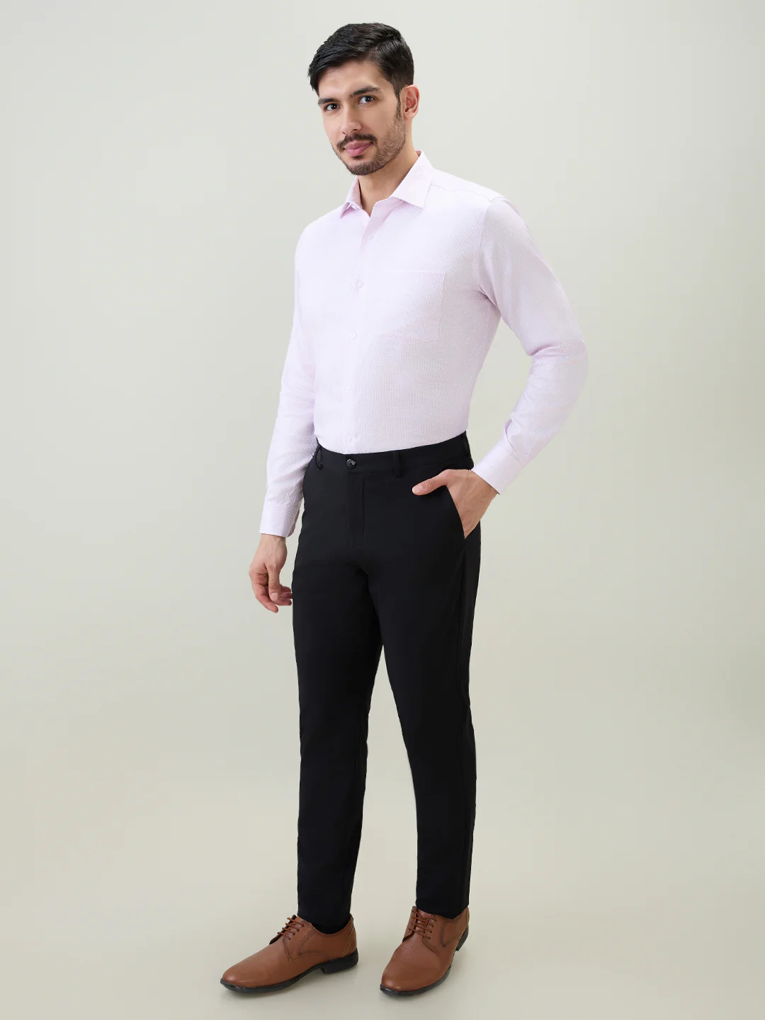 Park Avenue Men Purple Structure Regular Fit Cotton Formal Shirt - Image 5