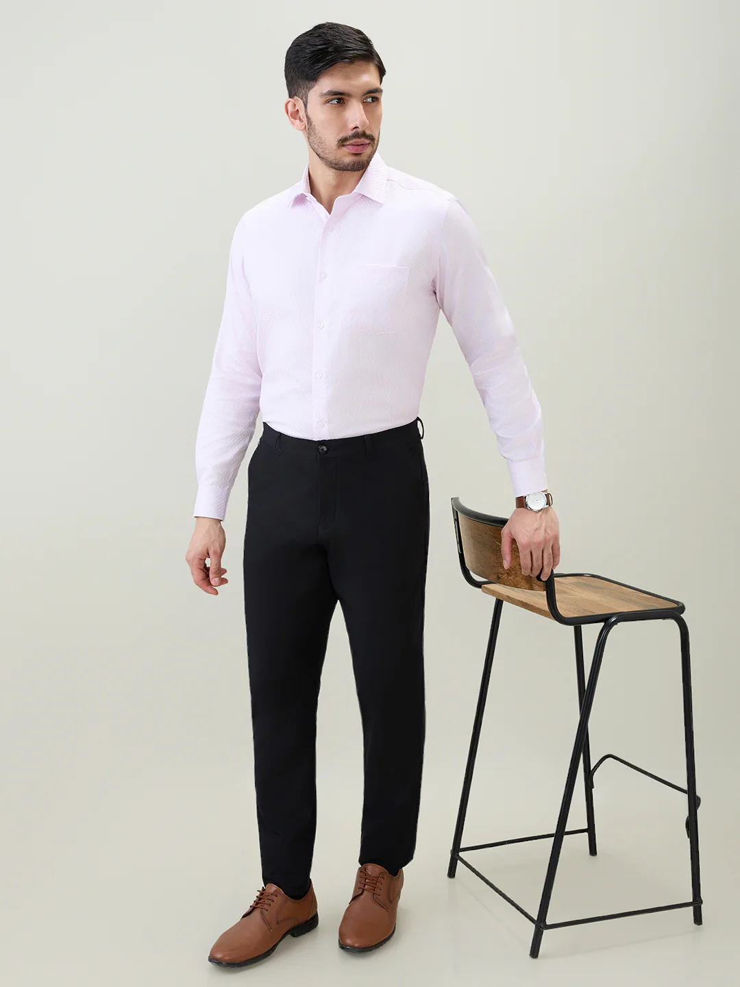 Park Avenue Men Purple Structure Regular Fit Cotton Formal Shirt - Image 6