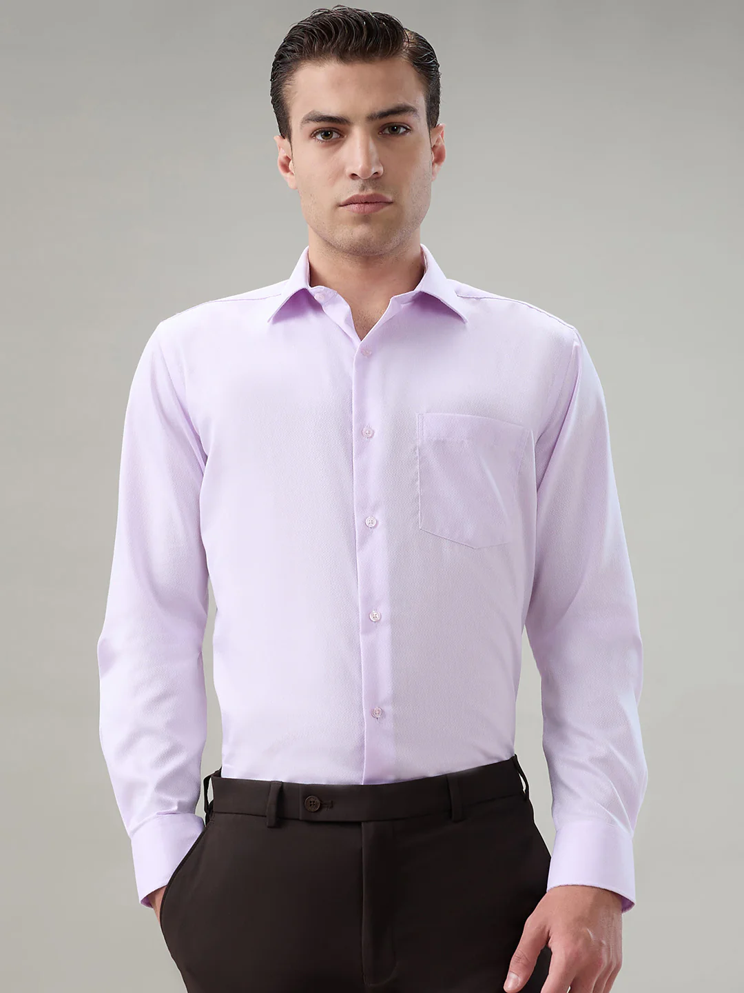 Park Avenue Men Purple Structure Regular Fit Cotton Formal Shirt