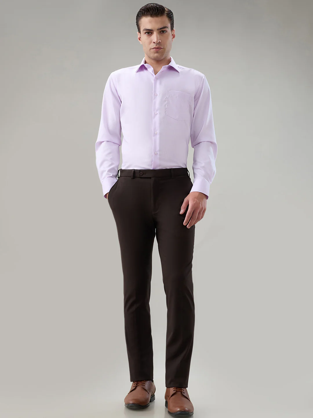 Park Avenue Men Purple Structure Regular Fit Cotton Formal Shirt - Image 5