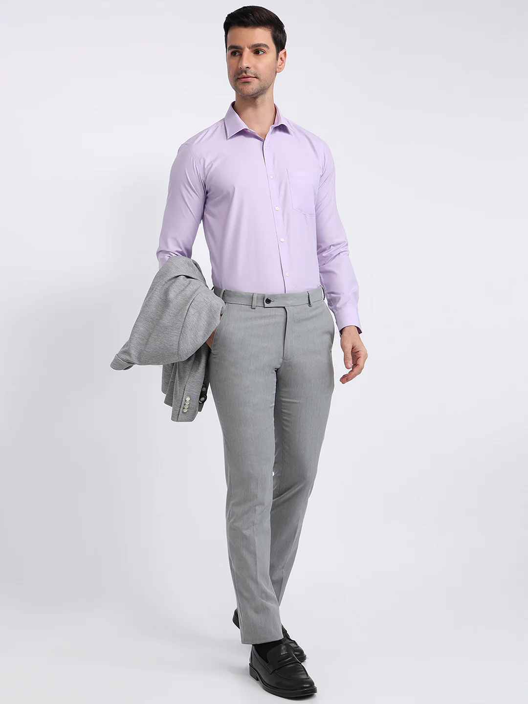 Park Avenue Men Purple Structure Slim Fit Cotton Blend Formal Shirt - Image 5