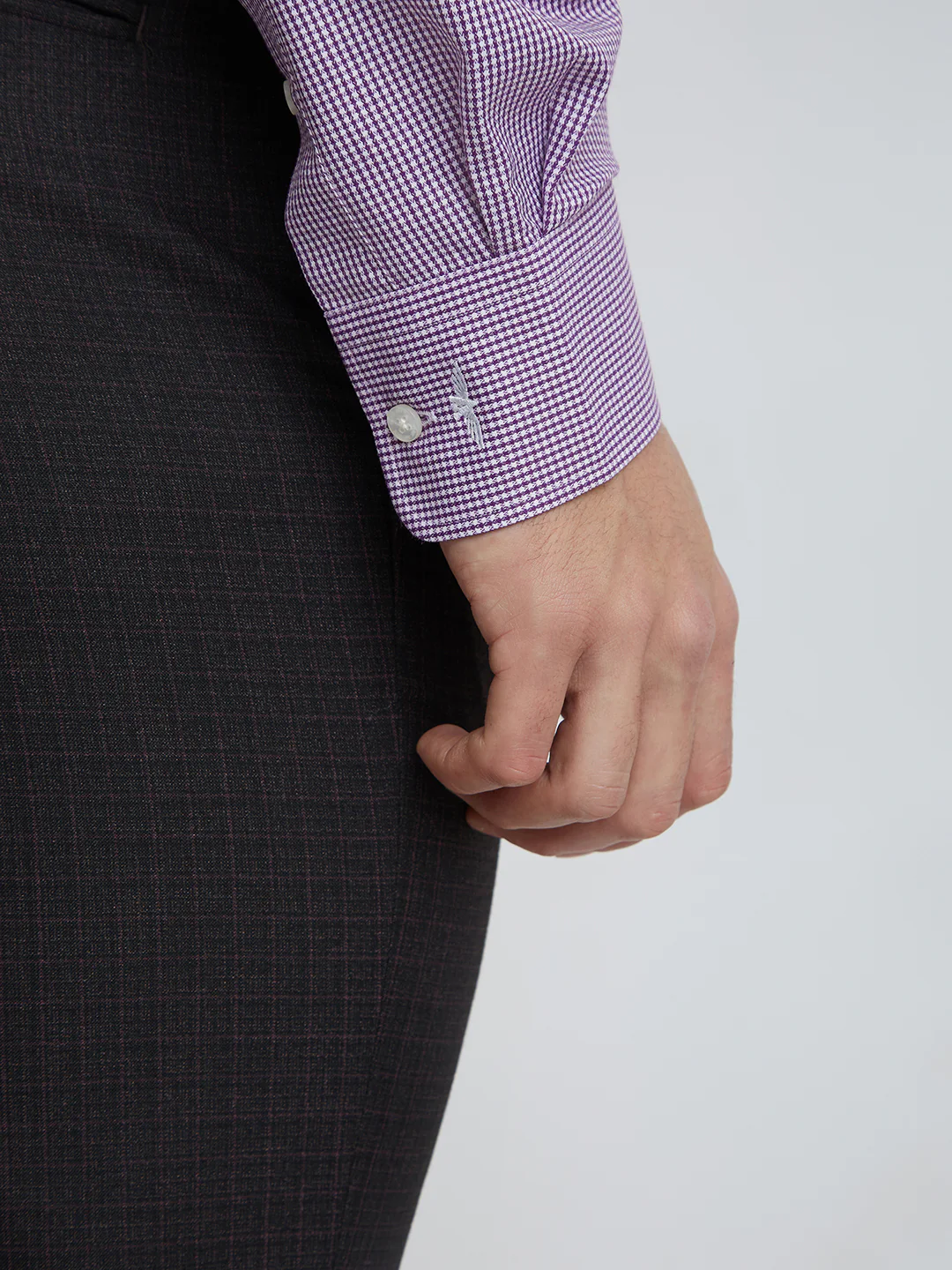 Park Avenue Men Purple Structure Slim Fit Cotton Blend Formal Shirt - Image 7