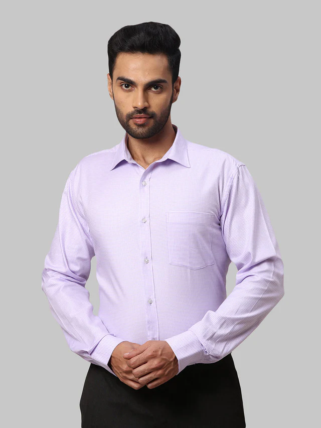 Park Avenue Men Purple Structure Slim Fit Cotton Formal Shirt