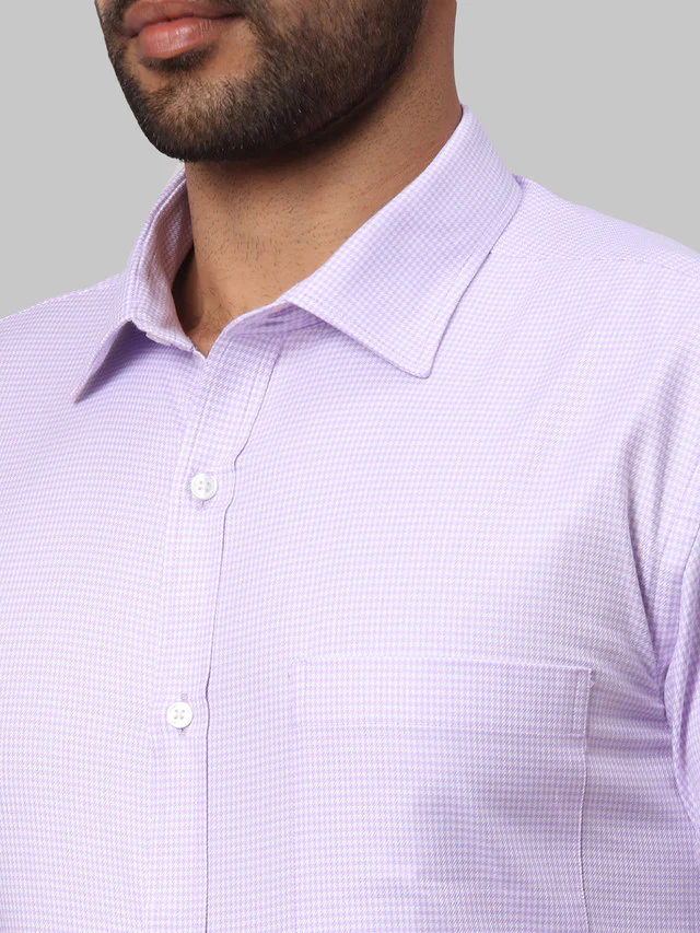 Park Avenue Men Purple Structure Slim Fit Cotton Formal Shirt - Image 6