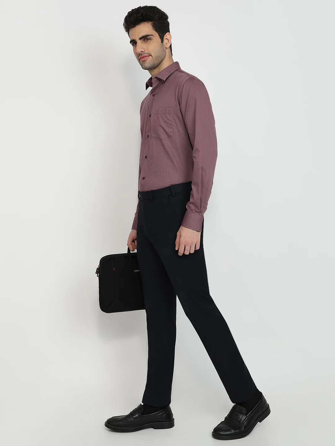 Park Avenue Men Purple Structure Slim Fit Cotton Formal Shirt - Image 5