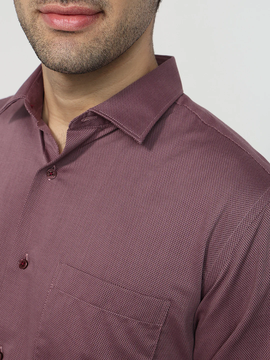 Park Avenue Men Purple Structure Slim Fit Cotton Formal Shirt - Image 6