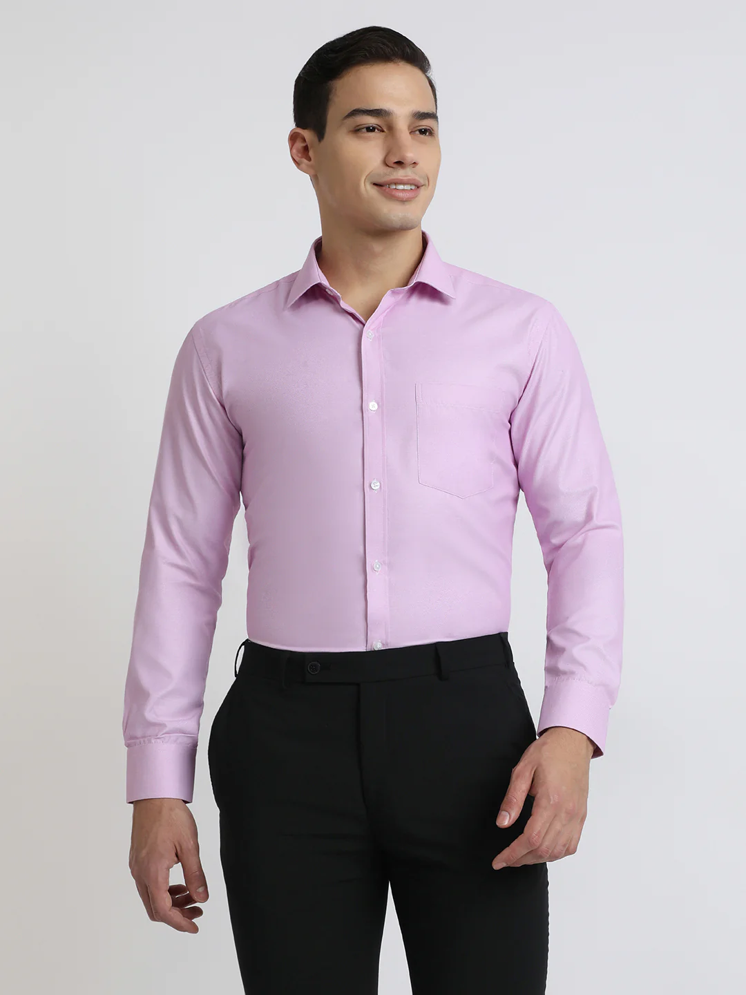 Park Avenue Men Purple Structure Slim Fit Polyester Blend Shirt