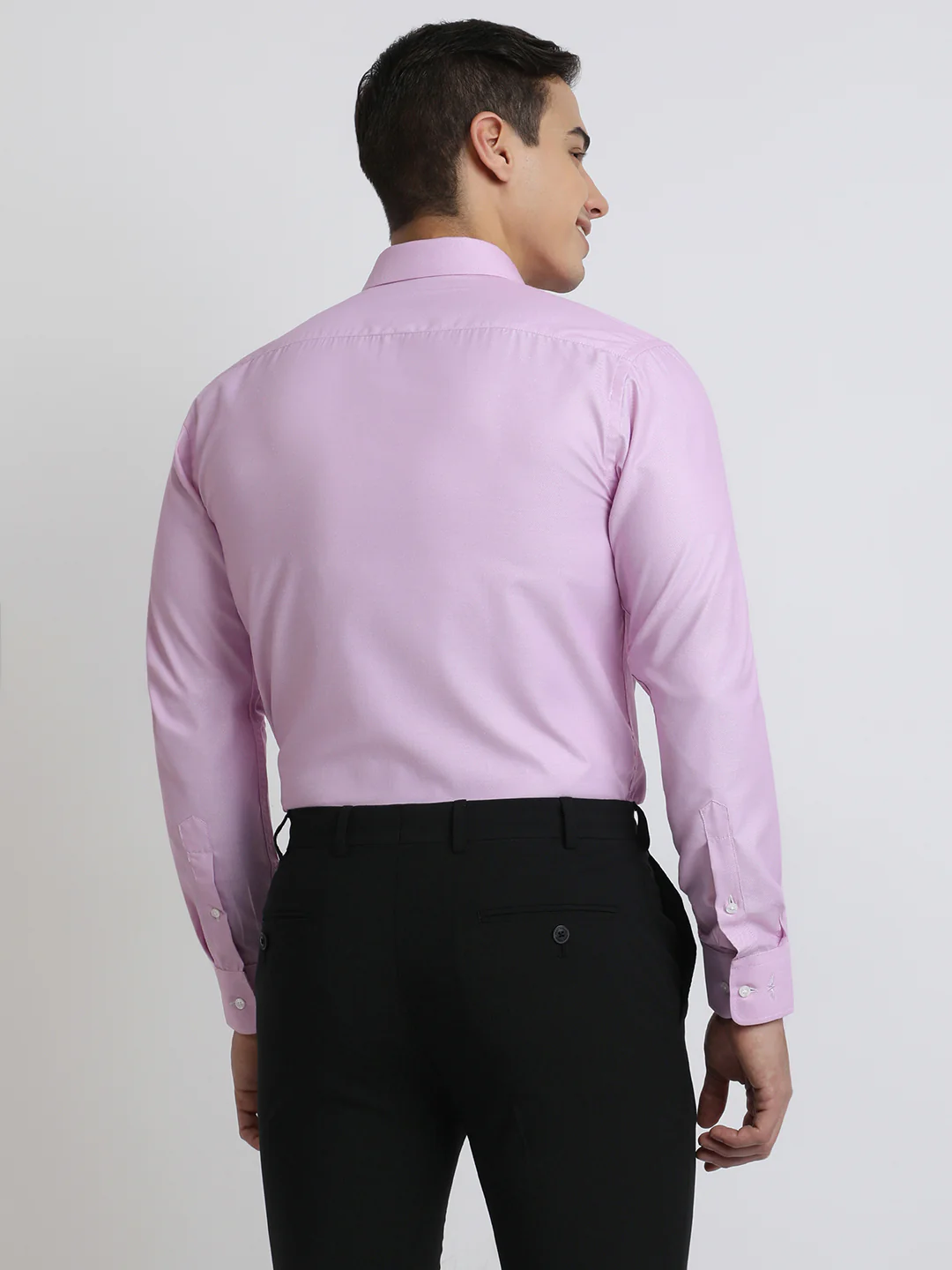 Park Avenue Men Purple Structure Slim Fit Polyester Blend Shirt - Image 4