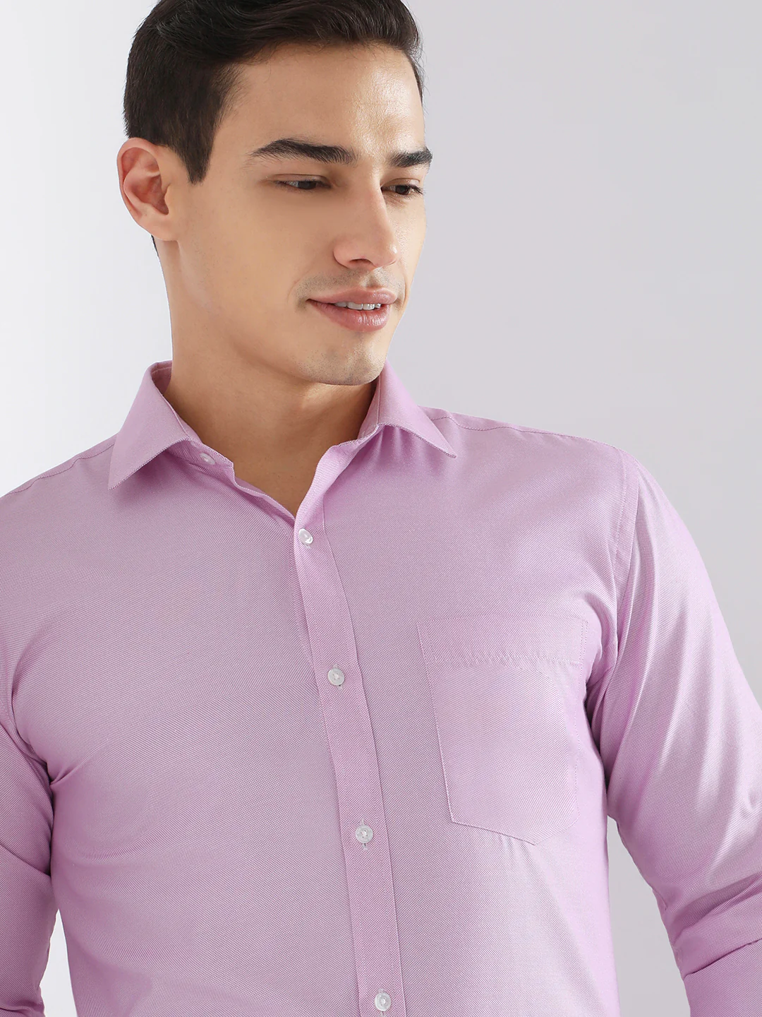 Park Avenue Men Purple Structure Slim Fit Polyester Blend Shirt - Image 6