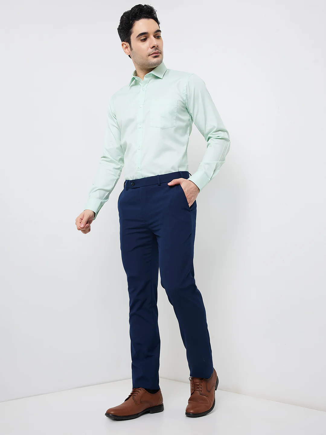 Park Avenue Men Purple Structure Slim Fit Polyester Blend Shirt - Image 5