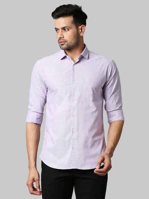Park Avenue Men Purple Two Tone Slim Fit Cotton Shirt