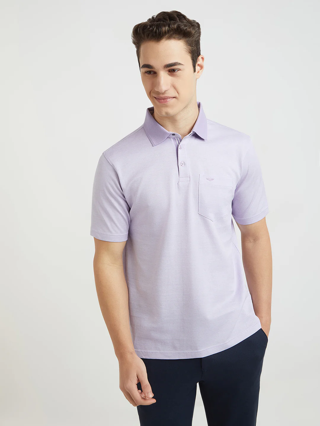 Park Avenue Men Purple Two Tone Slim Fit Cotton T-Shirt