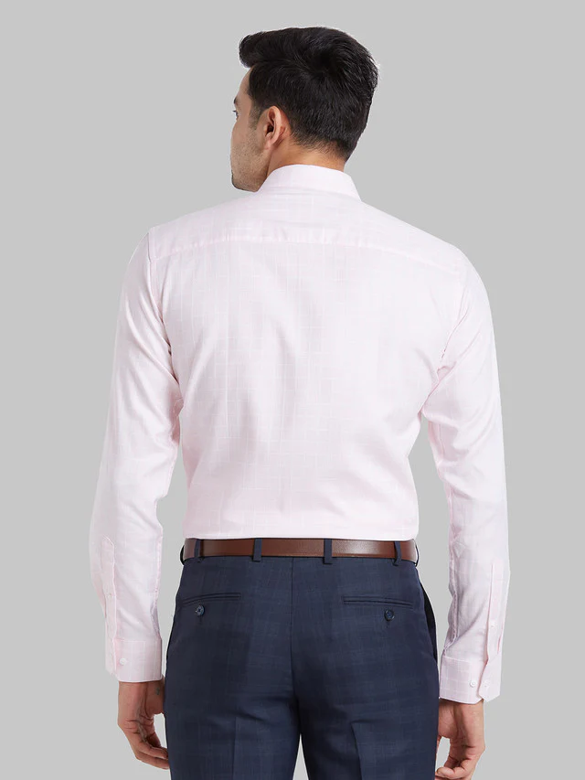 Park Avenue Men Pink Checkered Regular Fit Cotton Formal Shirt - Image 4