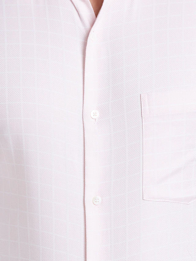 Park Avenue Men Pink Checkered Regular Fit Cotton Formal Shirt - Image 7