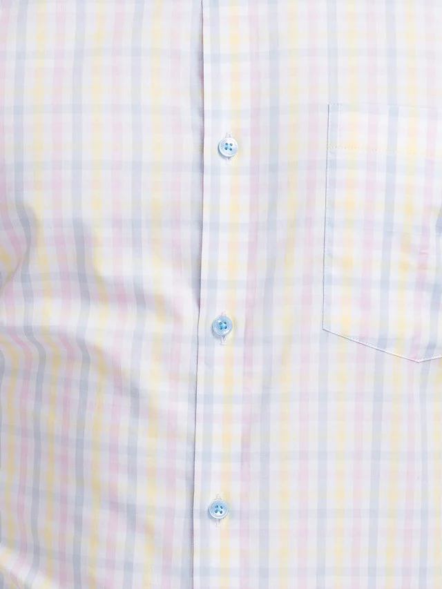 Park Avenue Men White Checkered Slim Fit Cotton Formal Shirt - Image 7